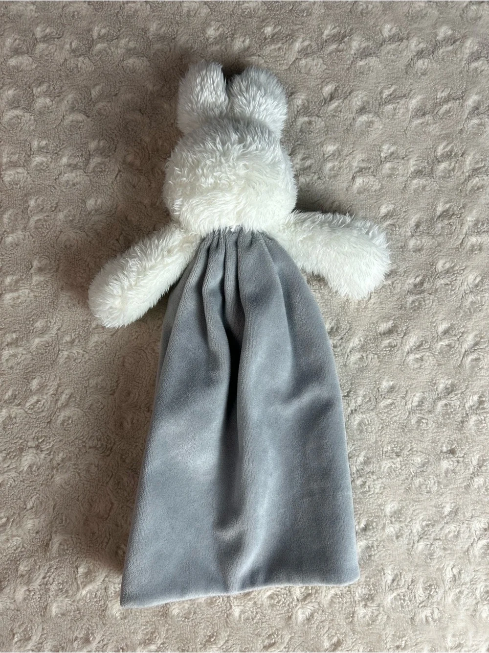 Bunnies by the Bay Bunny Rabbit Lovey Security Blanket Carrots Gray White 13
